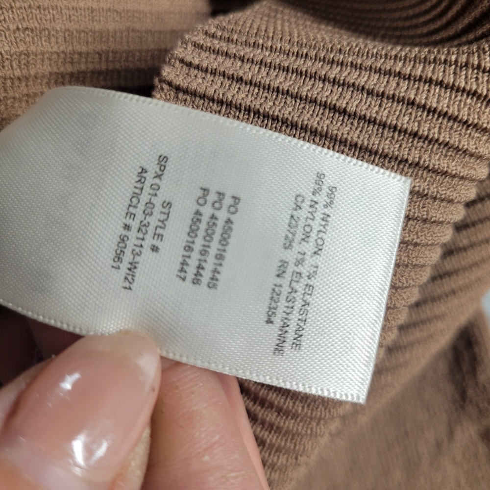 Aritzia Babaton Sculpt Knit Long Sleeve Top Size 2XL Brown Toasty Chaud NWT - Picture 8 of 9
